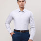 Raymond Men Blue Structure Regular Fit Cotton Cutaway Collar Shirt