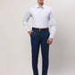 Raymond Men Blue Structure Regular Fit Cotton Cutaway Collar Shirt