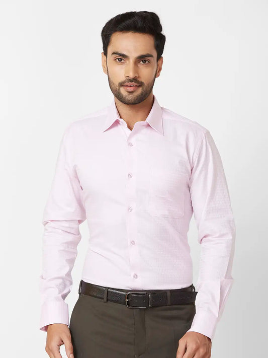 Raymond Regular Fit Self Design Medium Maroon Shirt