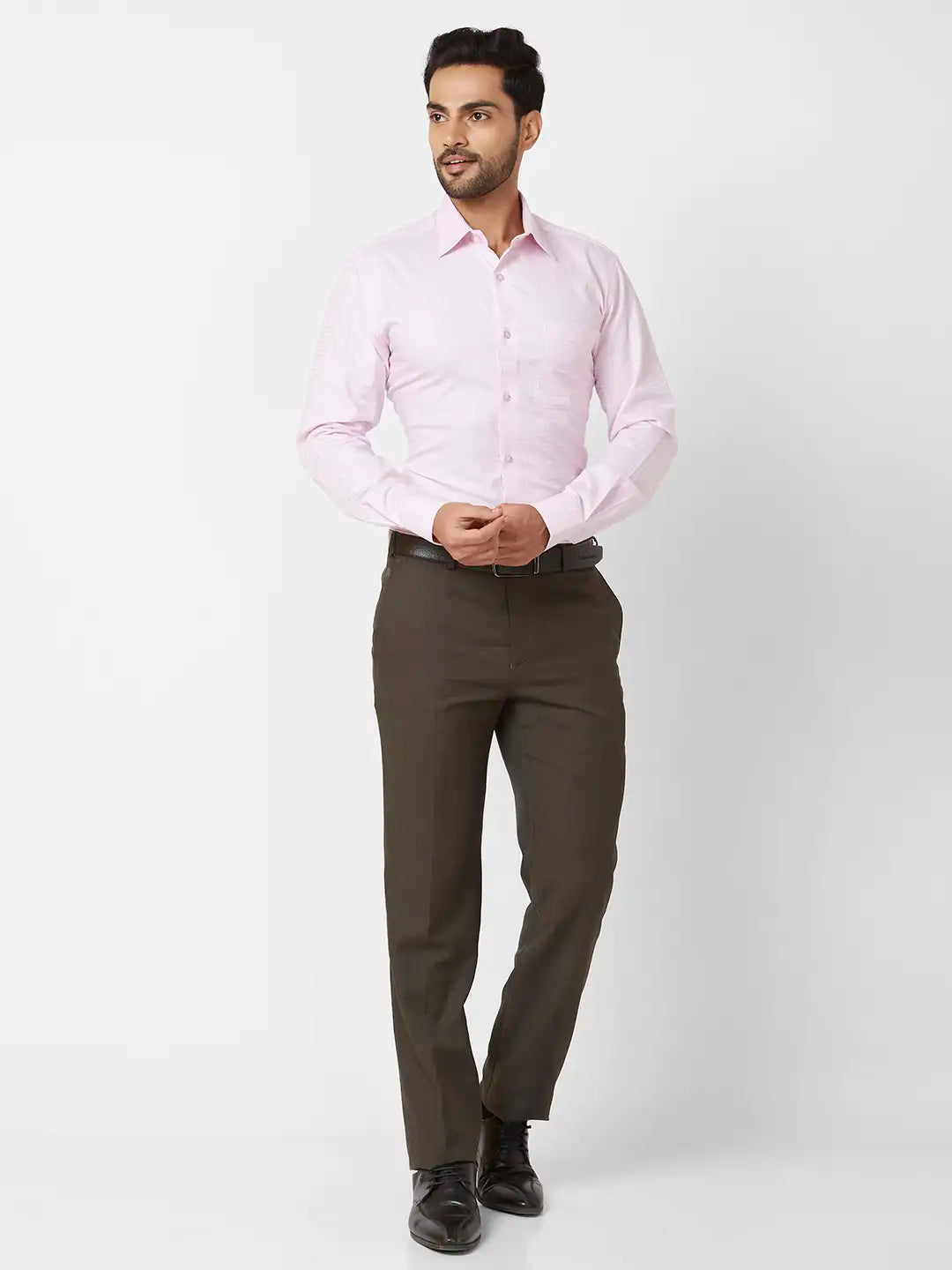 Raymond Regular Fit Self Design Medium Maroon Shirt