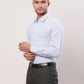 Raymond Men Violet Structure Regular Fit Cotton Cutaway Collar Shirt