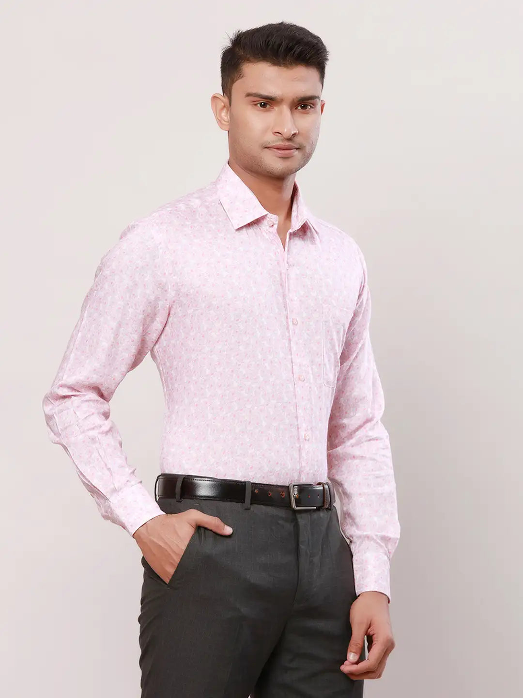 Raymond Men Blue Structure Contemporary Fit Cotton Shirt