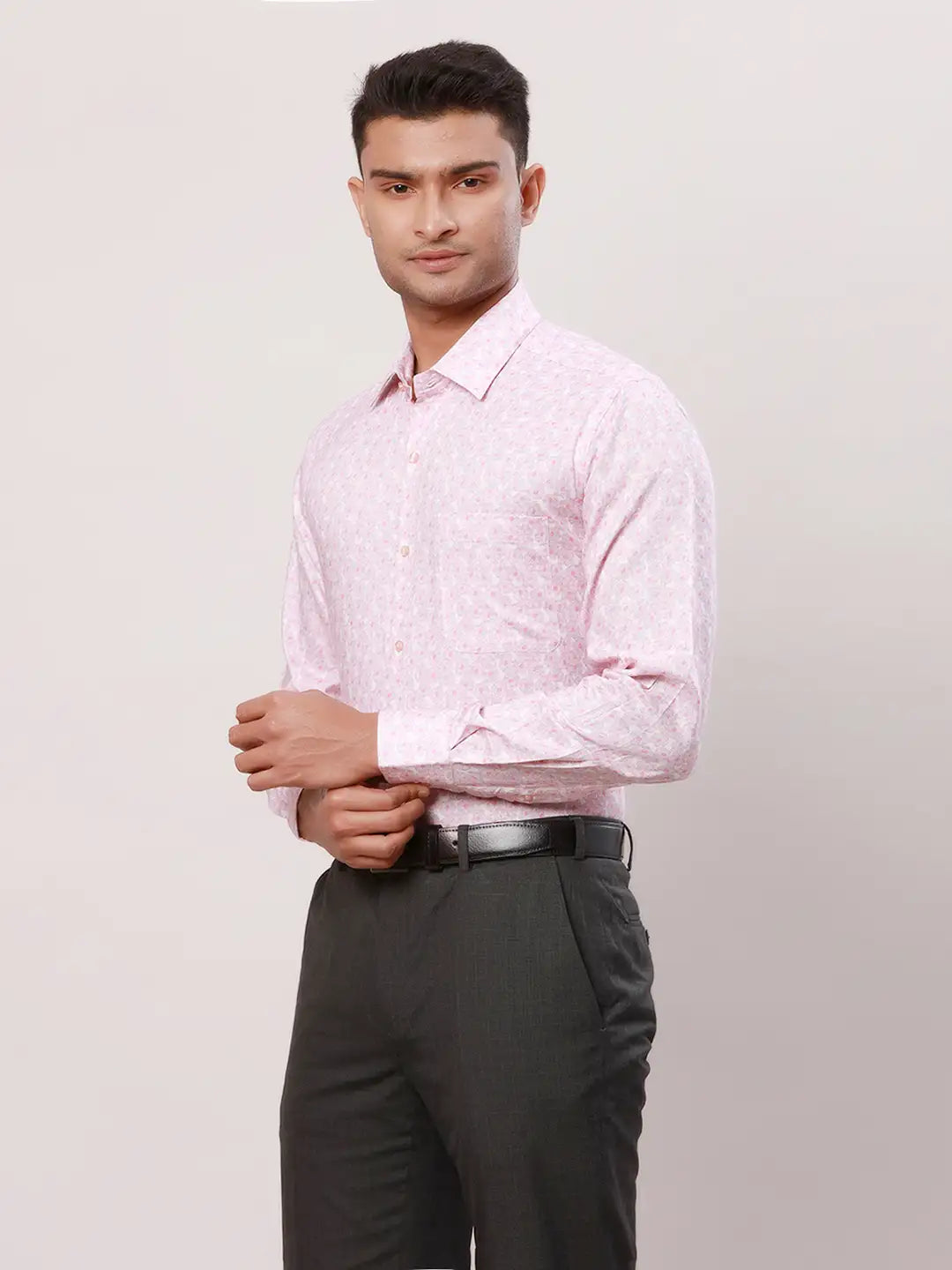 Raymond Men Blue Structure Contemporary Fit Cotton Shirt