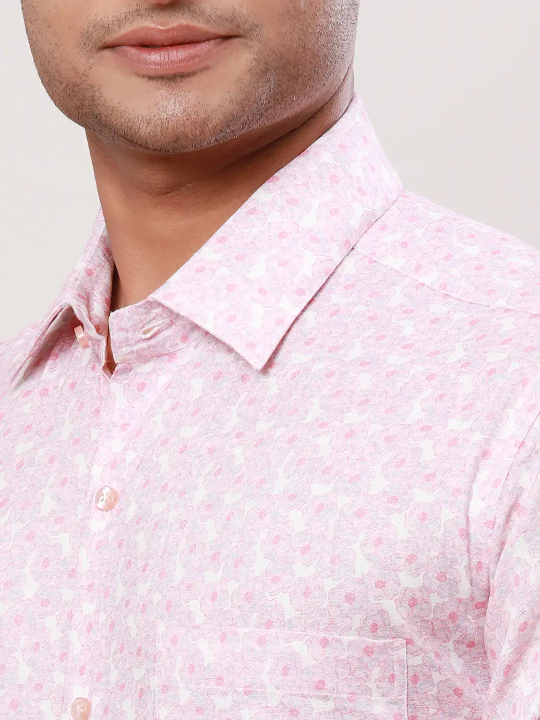 Raymond Men Blue Structure Contemporary Fit Cotton Shirt