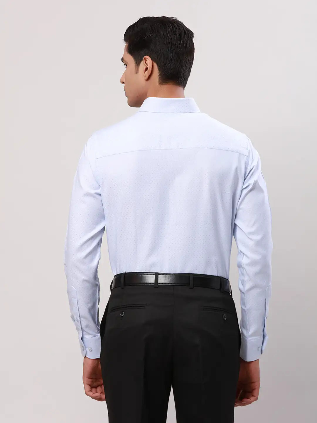 Raymond Men Grey Print Contemporary Fit Cotton Shirt