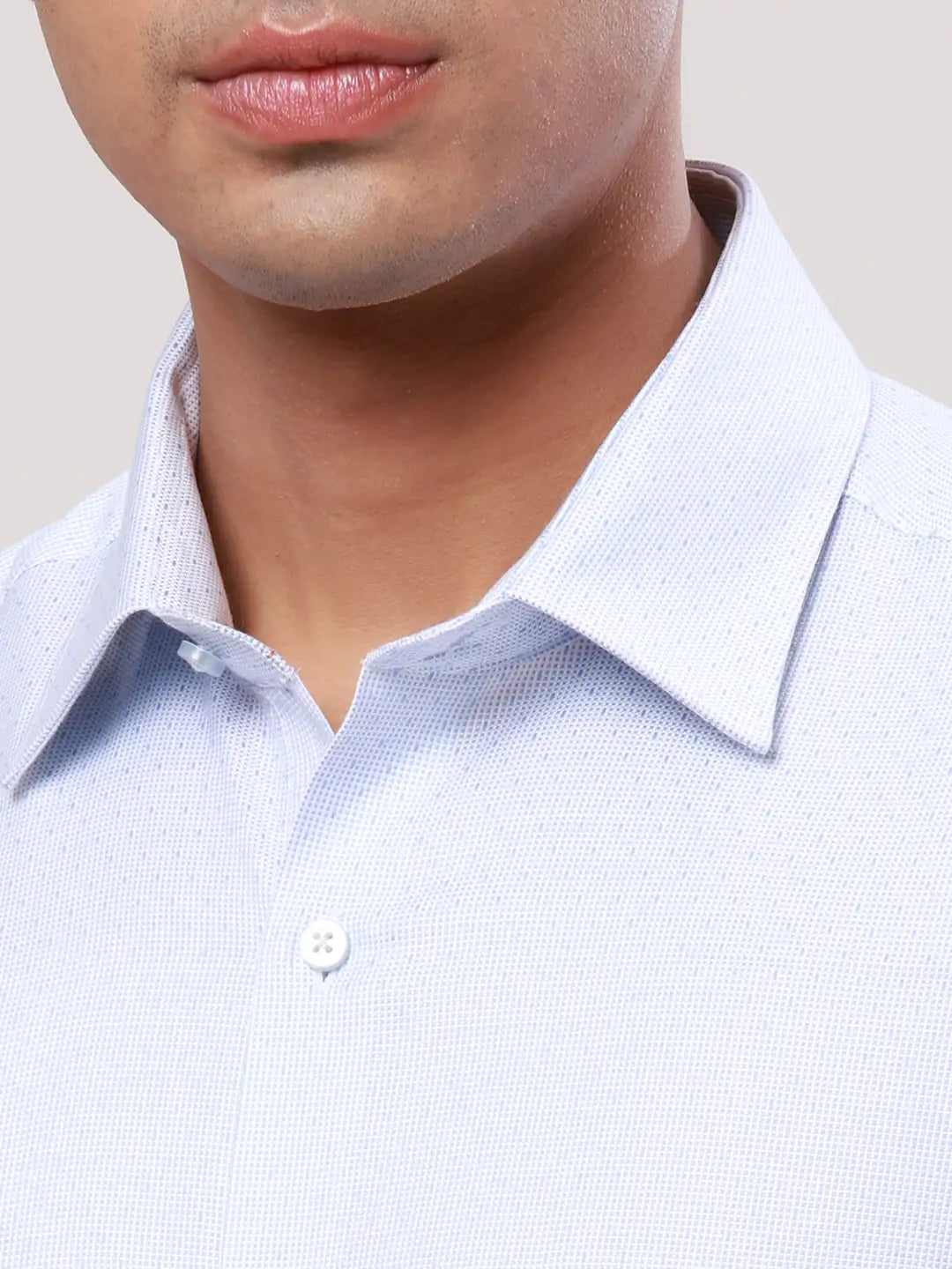 Raymond Men Grey Print Contemporary Fit Cotton Shirt