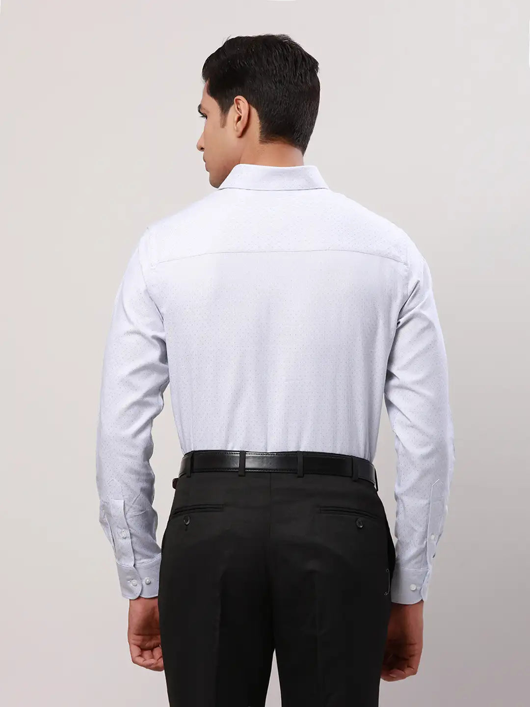 Raymond Men Blue Print Contemporary Fit Linen Shirt