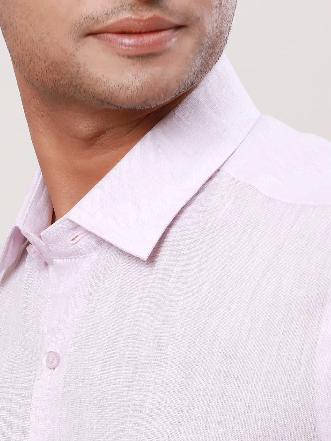 Raymond Men White Solid Contemporary Fit Linen Shirt