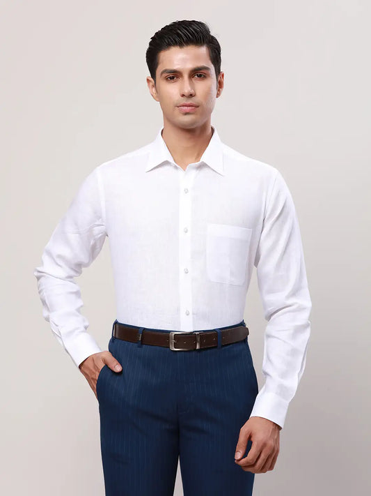 Raymond Men Blue Checks Contemporary Fit Cotton Shirt