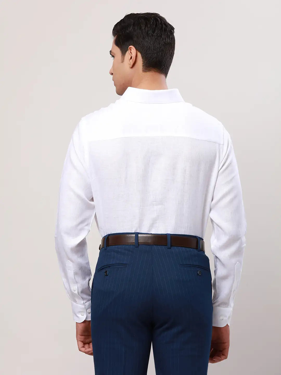 Raymond Men Blue Checks Contemporary Fit Cotton Shirt