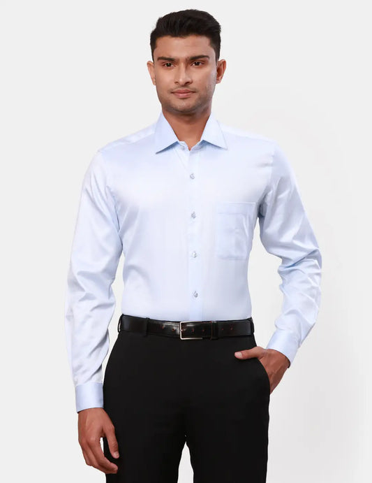 Raymond Men Violet Structure Contemporary Fit Cotton Shirt