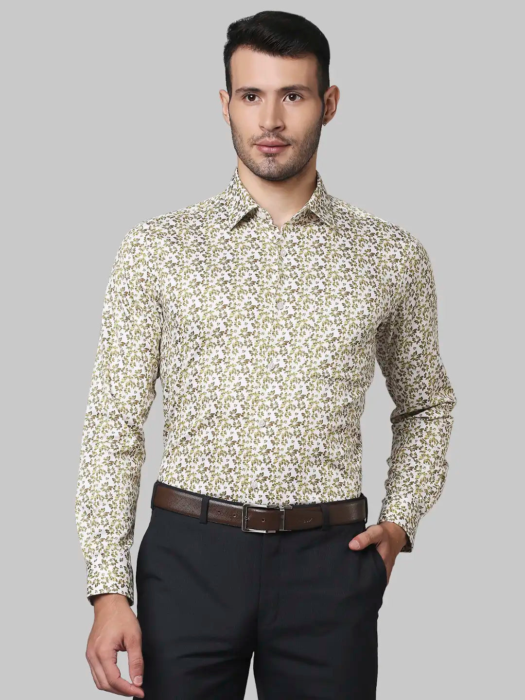 Men Slim Fit Dark Maroon Shirt