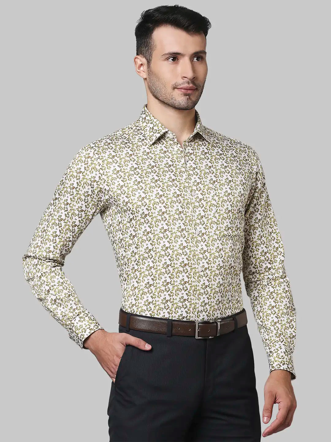 Men Slim Fit Dark Maroon Shirt