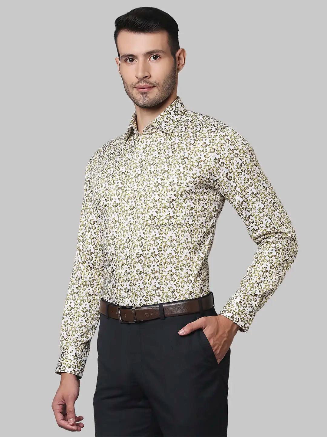 Men Slim Fit Dark Maroon Shirt