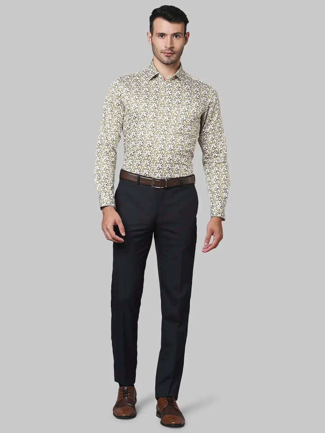 Men Slim Fit Dark Maroon Shirt