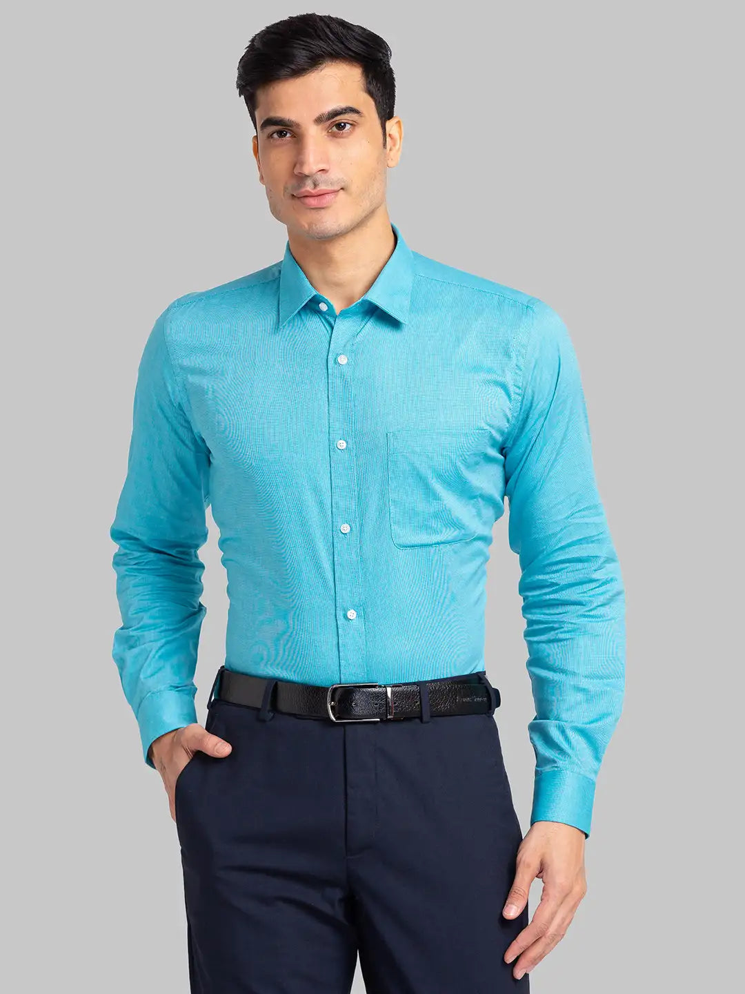 Raymond Men Yellow Structure Slim Fit Cotton Shirts