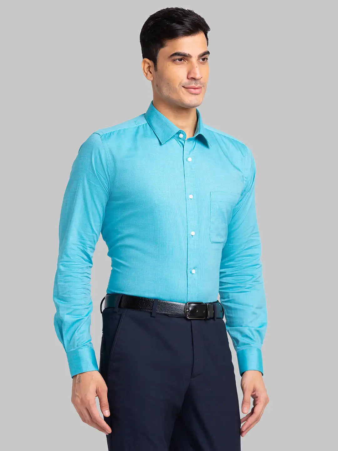 Raymond Men Yellow Structure Slim Fit Cotton Shirts