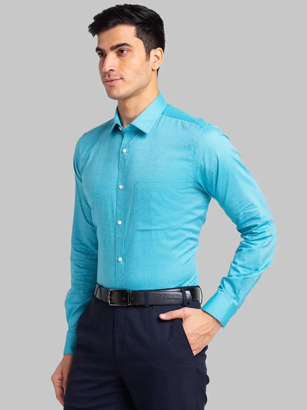 Raymond Men Yellow Structure Slim Fit Cotton Shirts