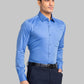 Raymond Men Blue Solid Slim Fit Cotton Shirt