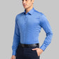 Raymond Men Blue Solid Slim Fit Cotton Shirt