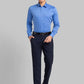 Raymond Men Blue Solid Slim Fit Cotton Shirt