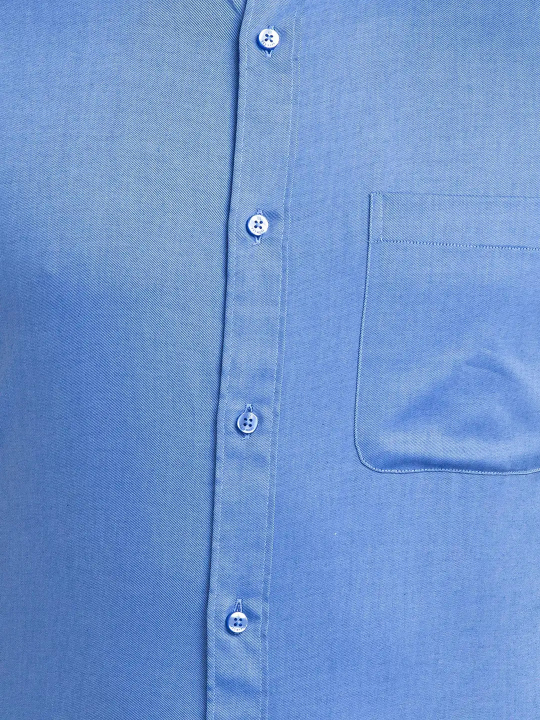 Raymond Men Blue Solid Slim Fit Cotton Shirt
