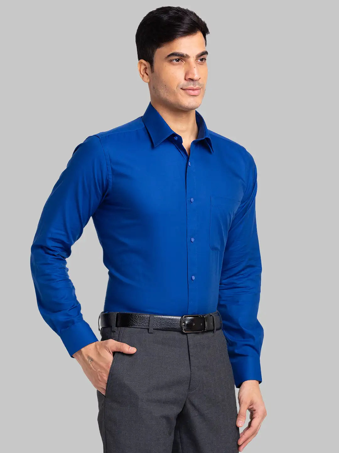 Raymond Men Green Checks Slim Fit Cotton Shirt