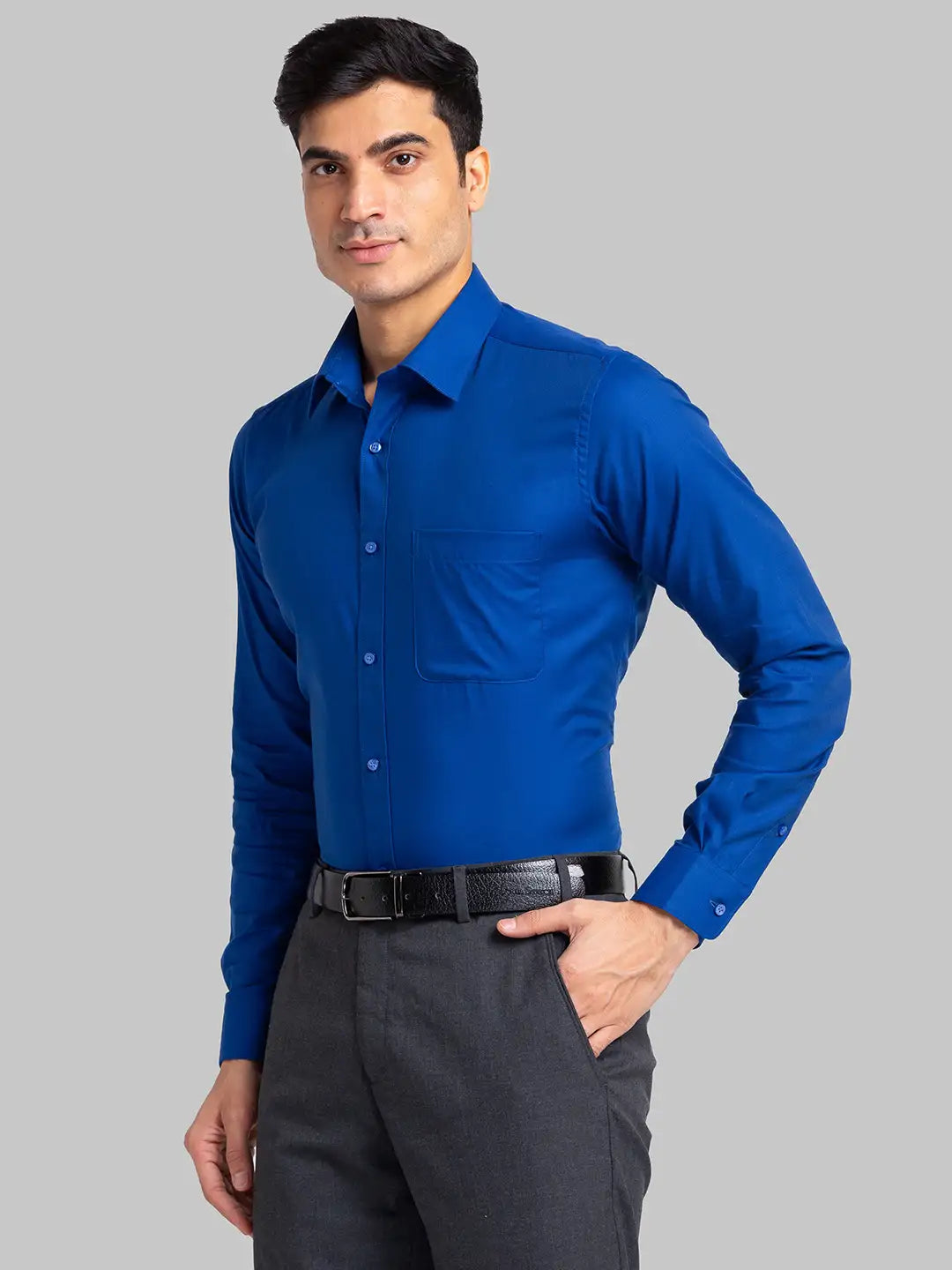 Raymond Men Green Checks Slim Fit Cotton Shirt
