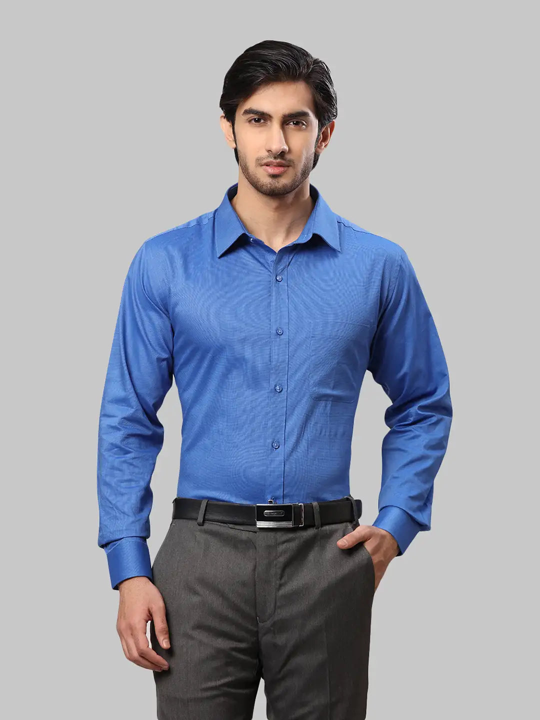 Men Slim Fit Blue Shirt