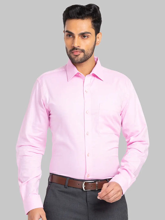 Raymond Men Red Solid Slim Fit Cotton Shirts