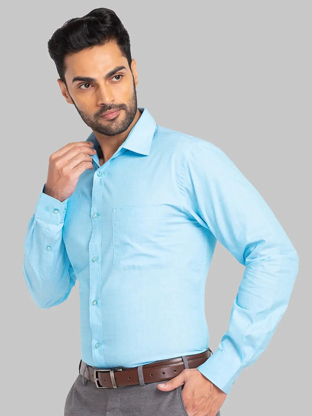 Raymond Men Maroon Structure Slim Fit Cotton Shirt