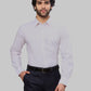 Raymond Men Grey Slim Fit Printed Cotton Full Sleeves Semi Cut Away Collar Shirt