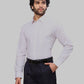 Raymond Men Grey Slim Fit Printed Cotton Full Sleeves Semi Cut Away Collar Shirt