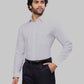 Raymond Men Green Slim Fit Printed Cotton Full Sleeves Semi Cut Away Collar Shirt