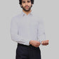 Raymond Men Blue Slim Fit Self Design Cotton Full Sleeves Semi Cut Away Collar Shirt