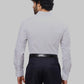 Raymond Men Blue Slim Fit Self Design Cotton Full Sleeves Semi Cut Away Collar Shirt