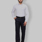 Raymond Men Blue Slim Fit Self Design Cotton Full Sleeves Semi Cut Away Collar Shirt