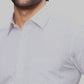 Raymond Men Blue Slim Fit Self Design Cotton Full Sleeves Semi Cut Away Collar Shirt