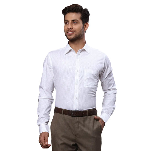 Men Slim Fit Light Grey Shirt