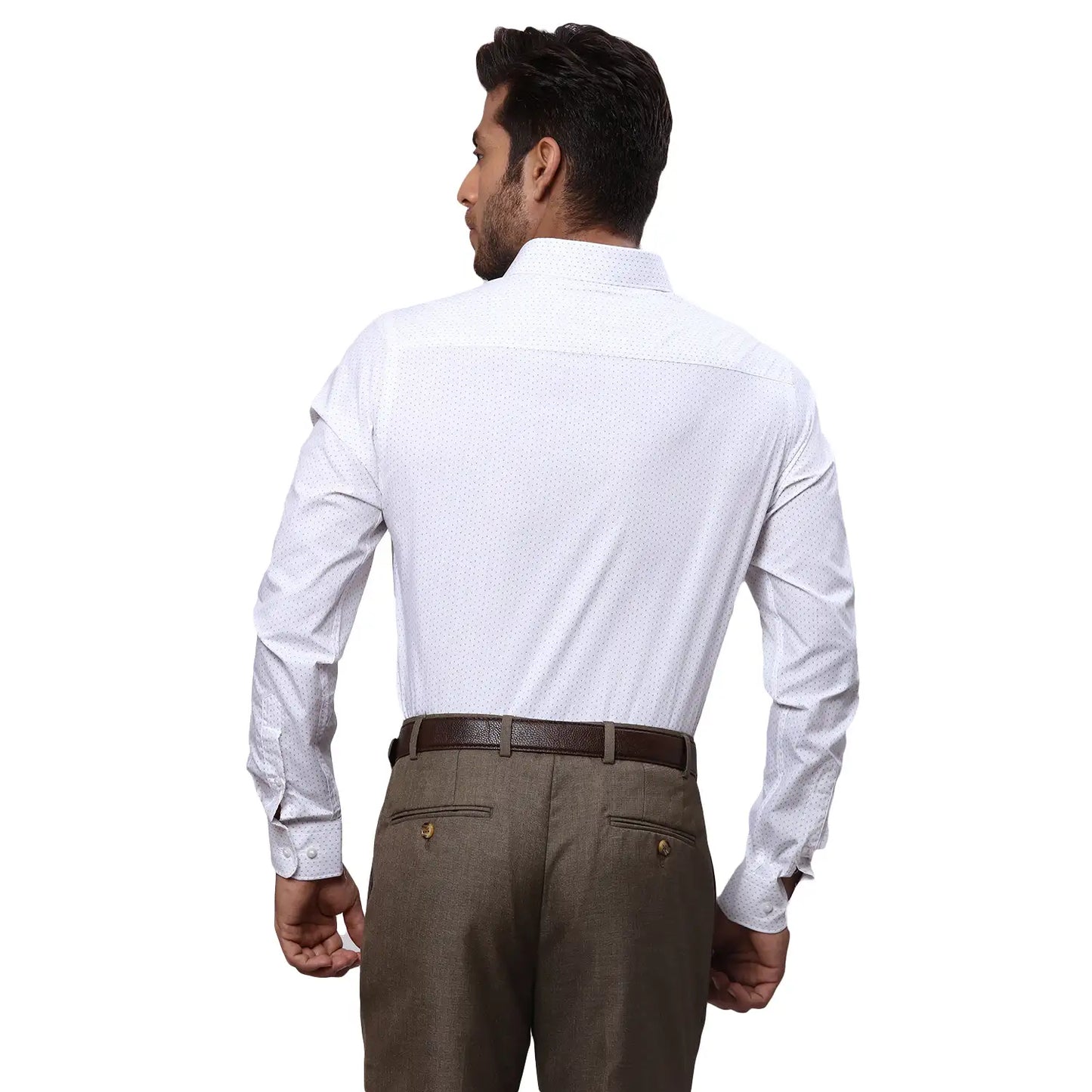 Men Slim Fit Light Grey Shirt