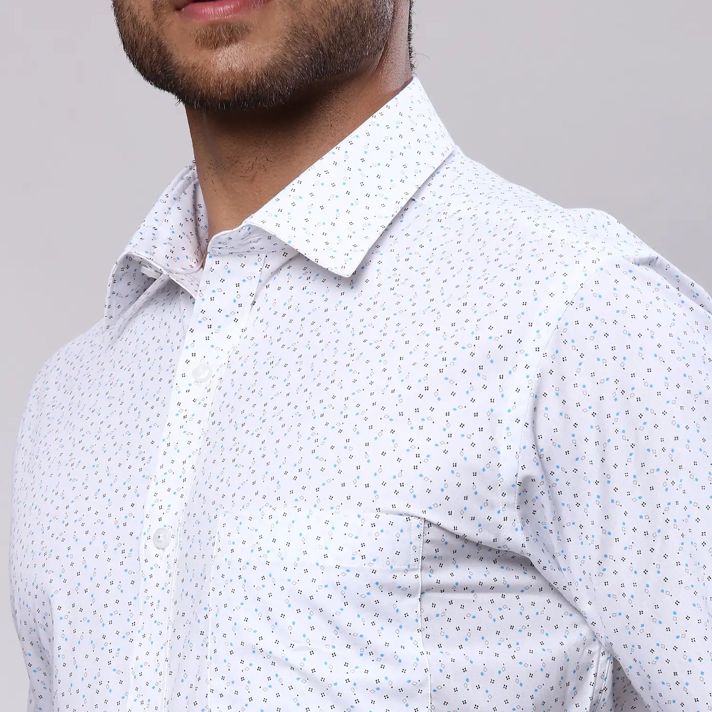 Men Slim Fit Light Pink Shirt
