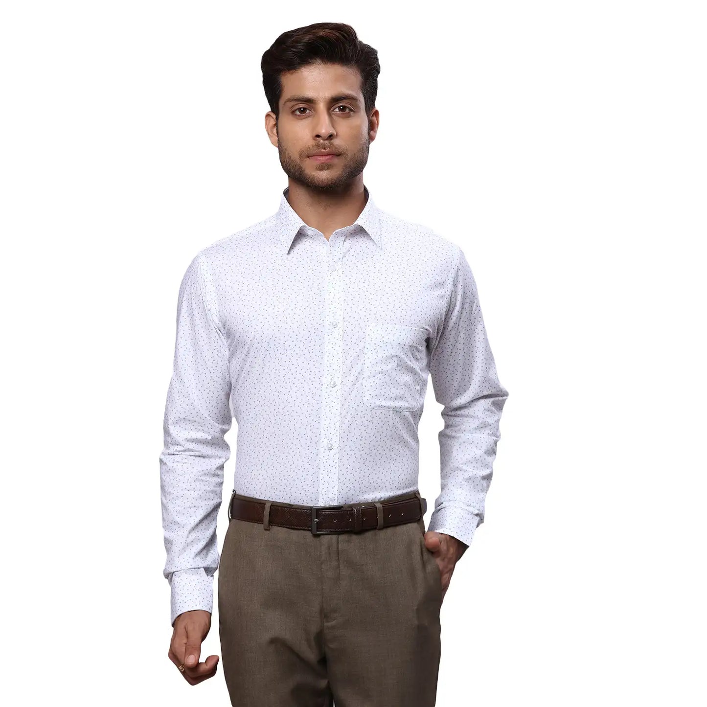Men Slim Fit Light Green Shirt