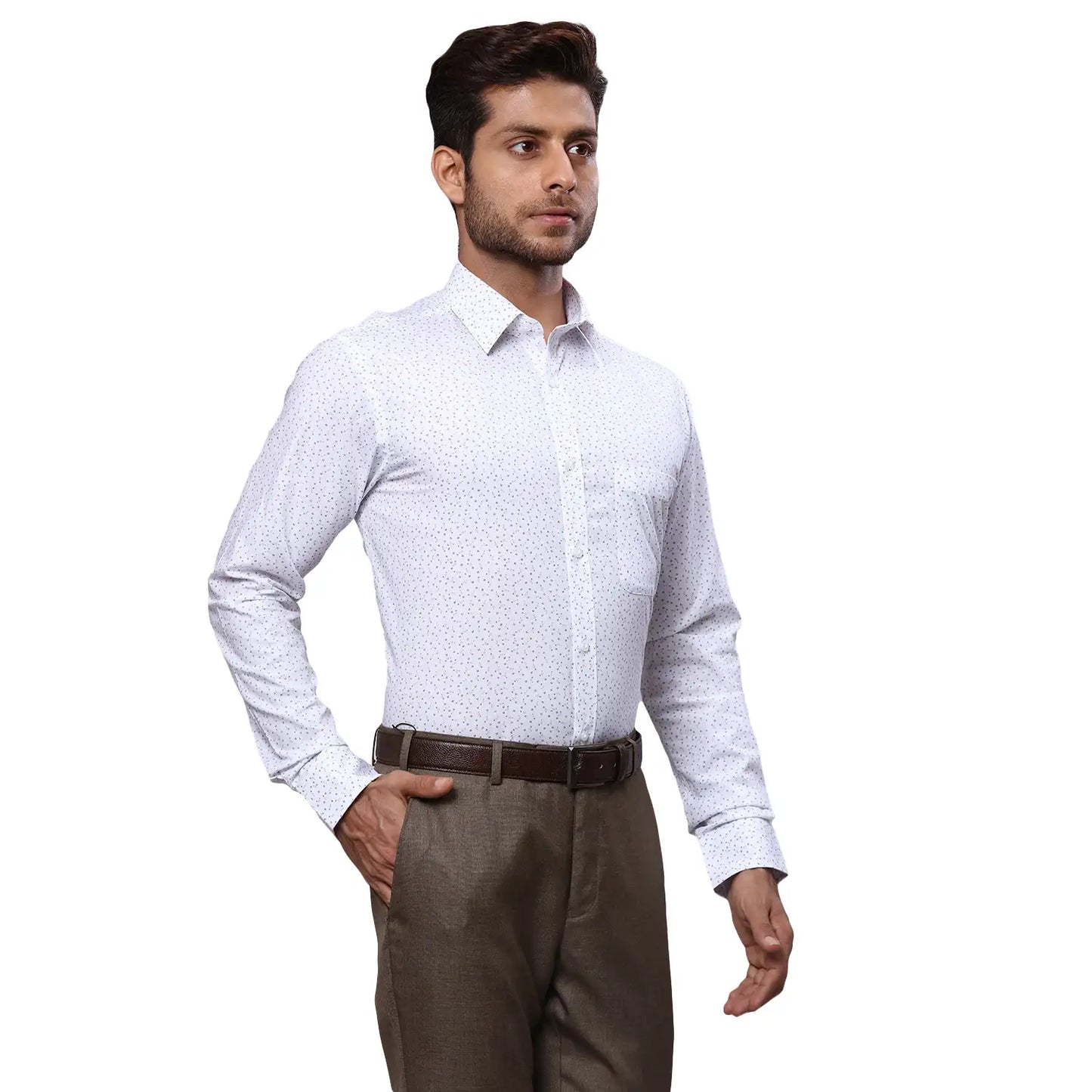 Men Slim Fit Light Green Shirt