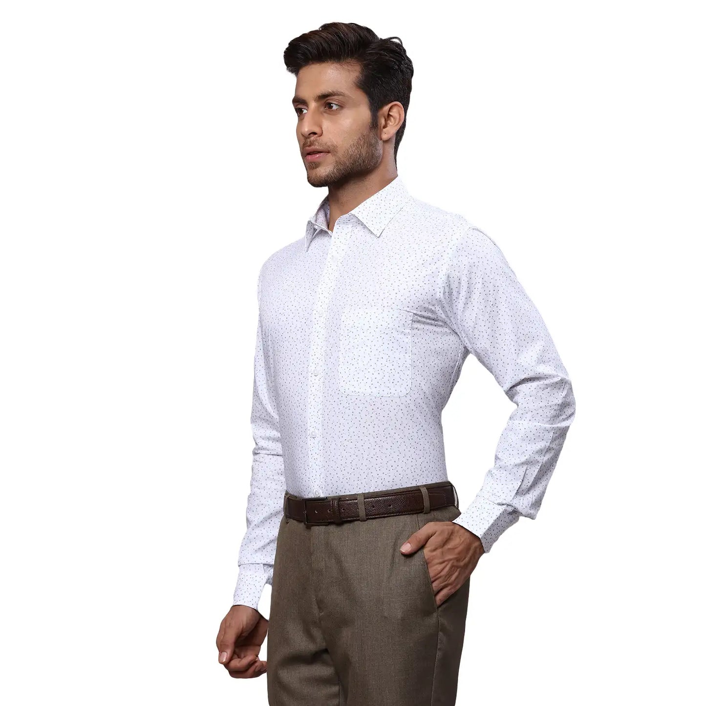 Men Slim Fit Light Green Shirt