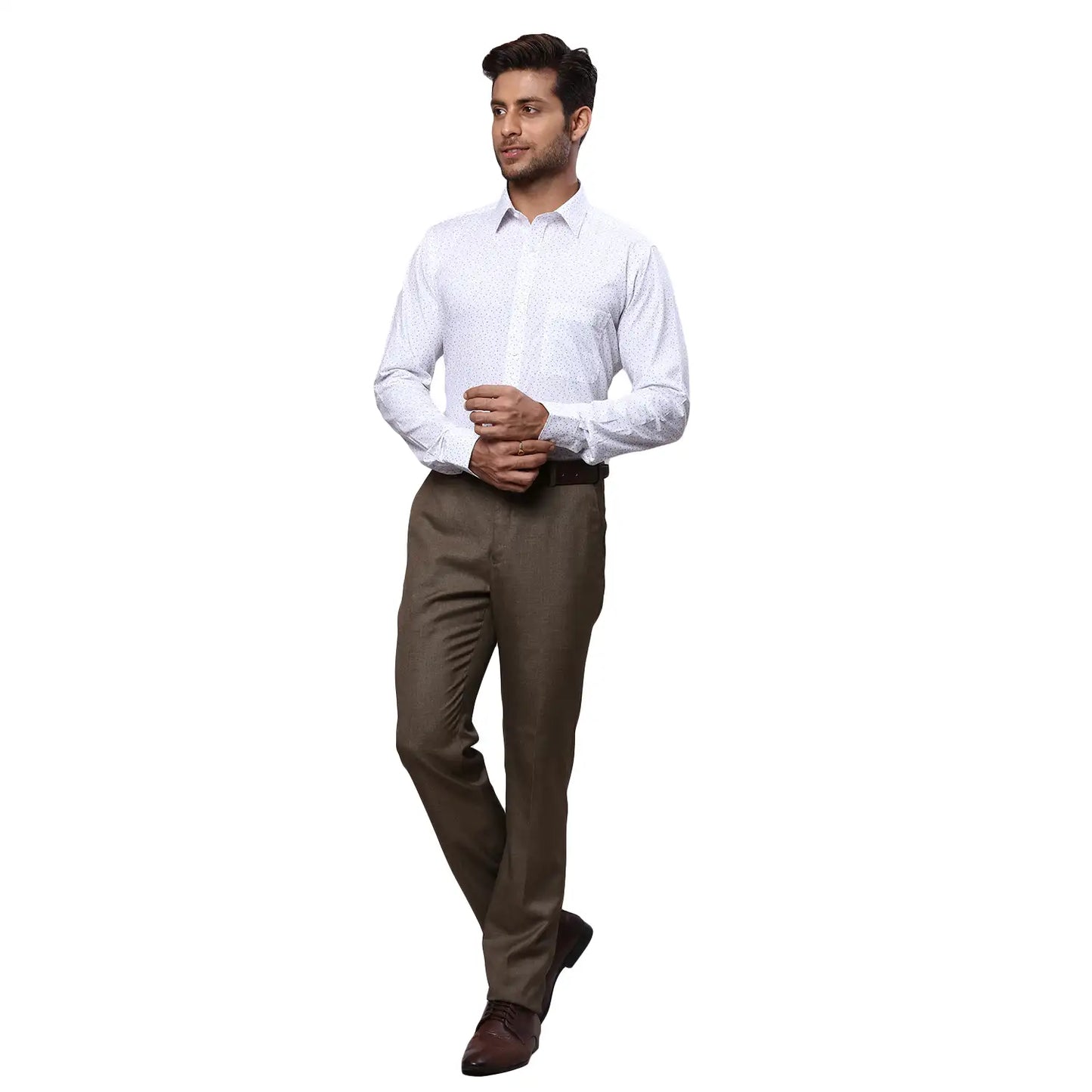 Men Slim Fit Light Green Shirt