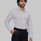 Men Blue Slim Fit Solid Cotton Blend   Shirts