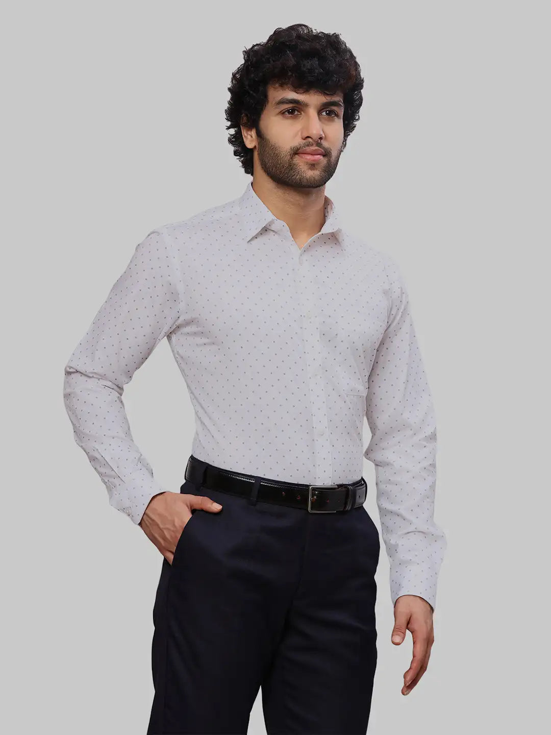 Men Blue Slim Fit Solid Cotton Blend   Shirts