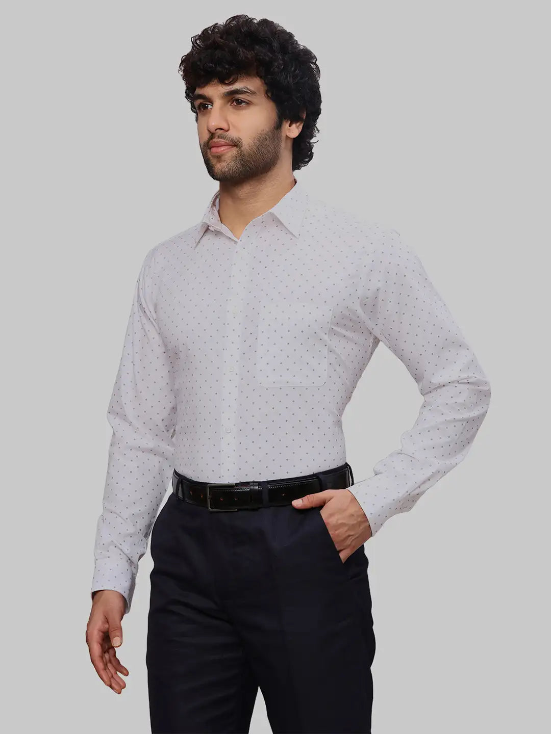 Men Blue Slim Fit Solid Cotton Blend   Shirts