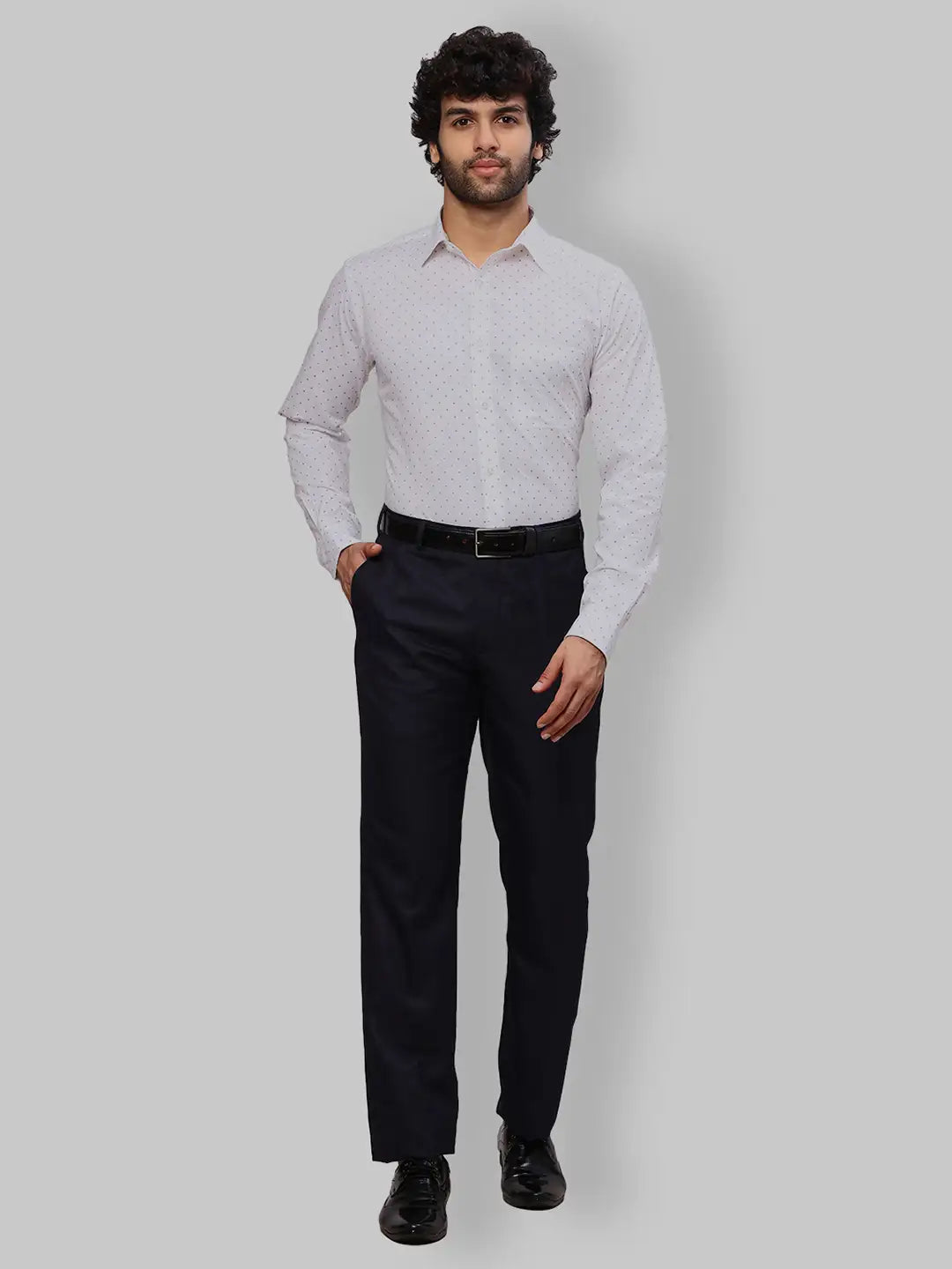 Men Blue Slim Fit Solid Cotton Blend   Shirts