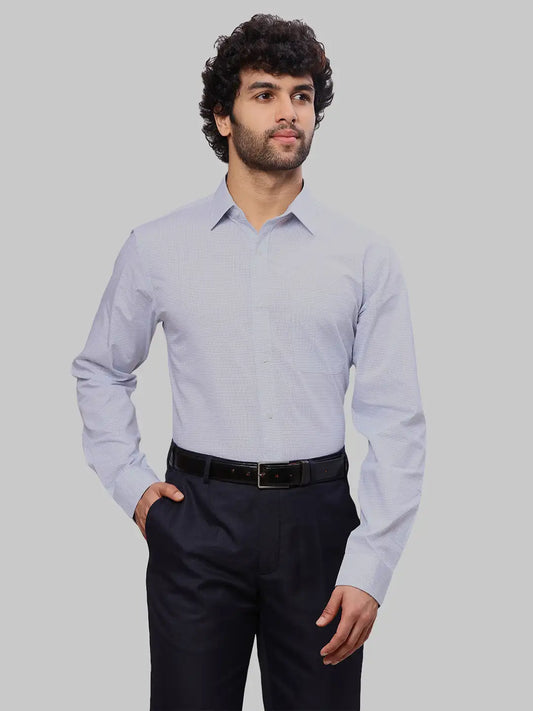 Raymond Men Grey Dobby Slim Fit Cotton Shirts